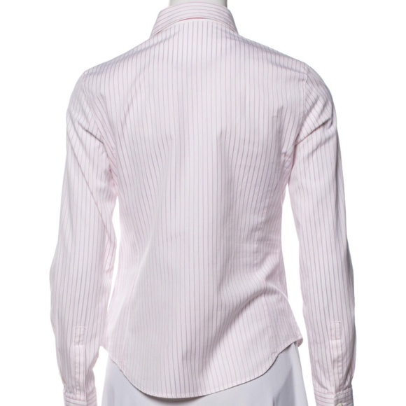 Loro Piana Striped Long Sleeve Button-Up Top / Size: IT42,US8 - Picture 3 of 4